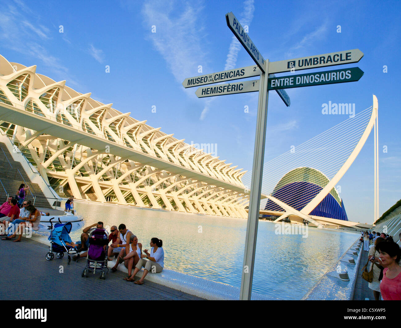 Valencia, Ciudad de las Artes y de las Ciencias, Città delle arti e della scienza, Santiago Calatrava, Spagna Foto Stock