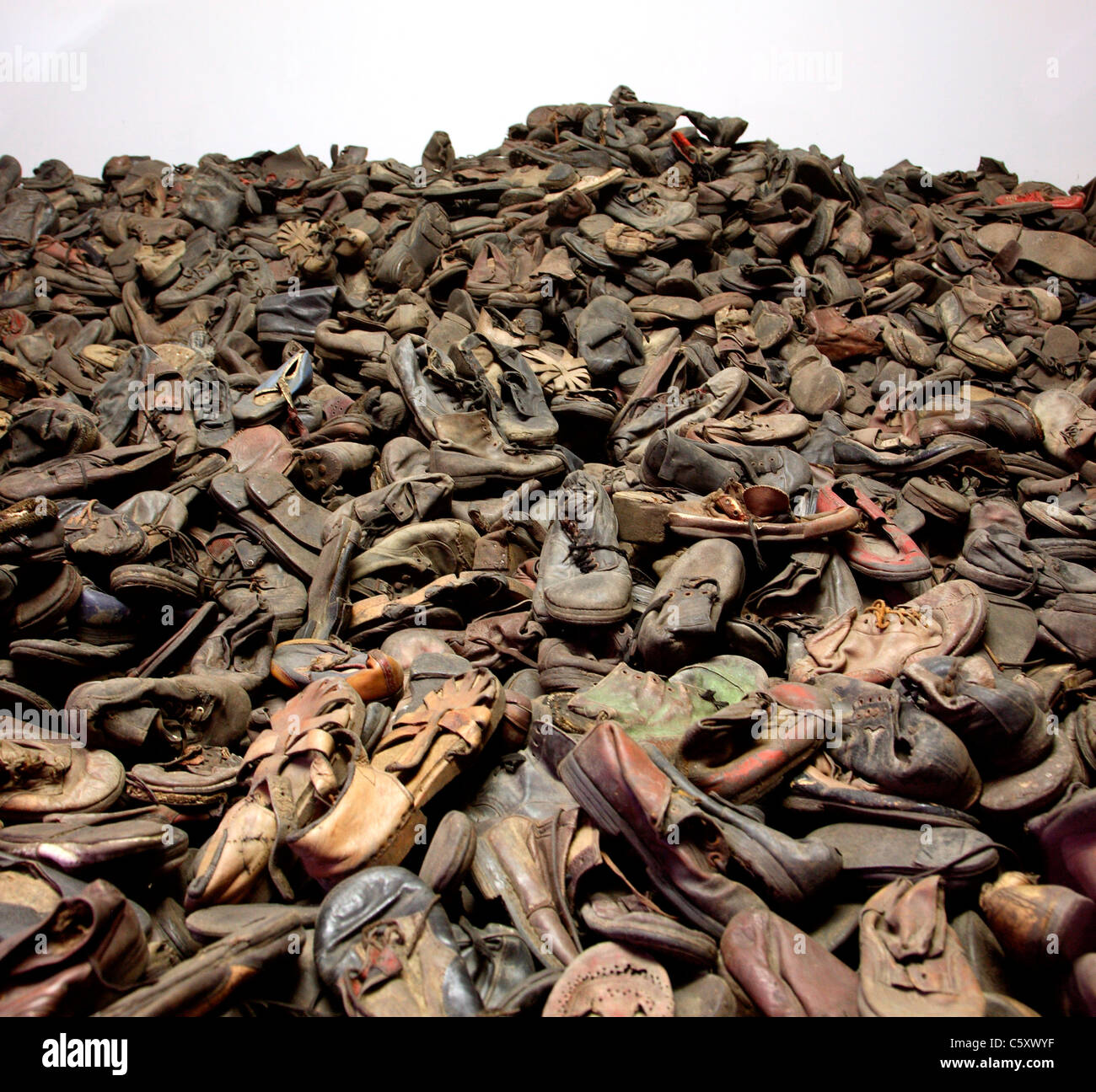 Museo di Auschwitz visualizzazione di scarpe Foto stock Alamy