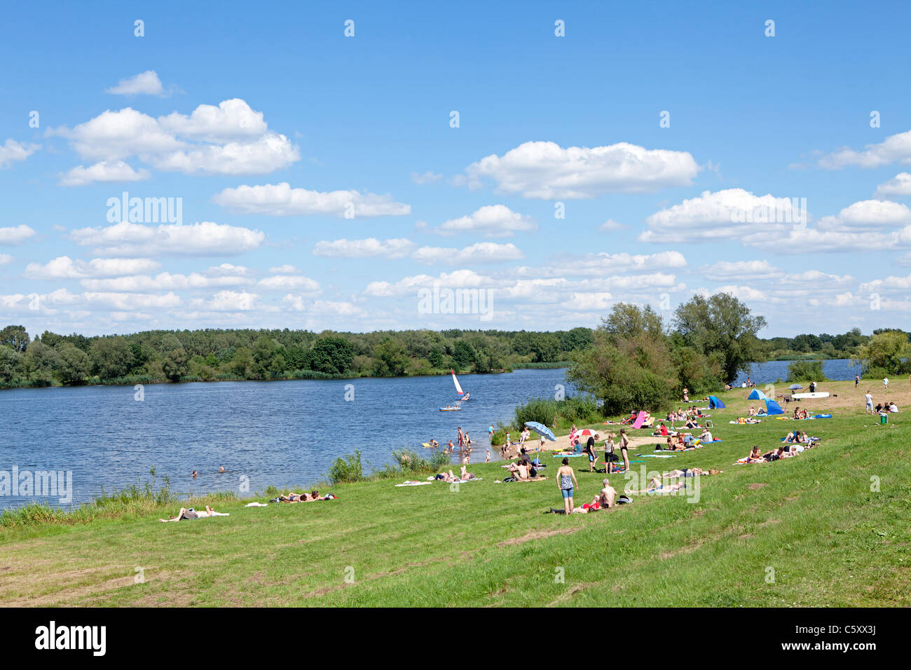 Lago Gartow, Riserva Naturale Elbufer-Drawehn, Bassa Sassonia, Germania Foto Stock