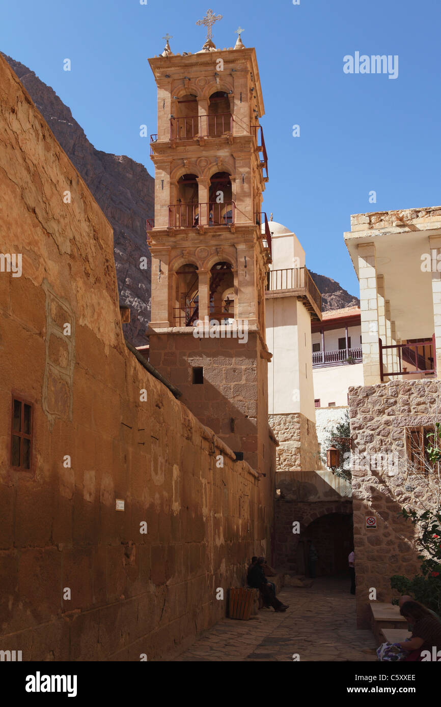 La torre campanaria nel monastero di Santa Caterina, Sinai, Egitto. Foto Stock