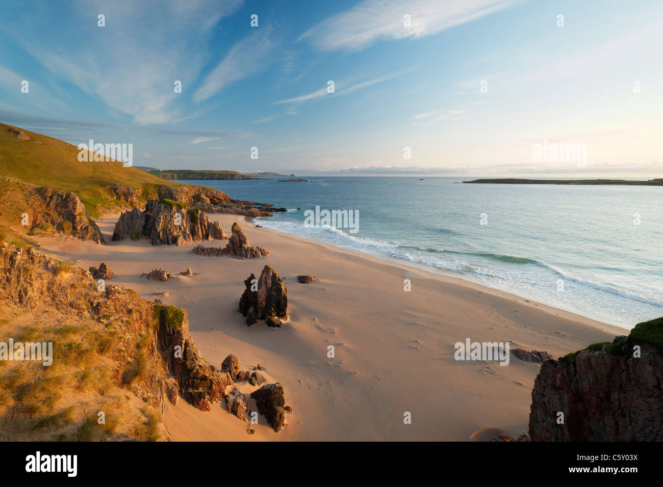 Traigh Allt Chailgeag, una spiaggia vicino a Durness, Sutherland, Highland, Scotland, Regno Unito. Foto Stock