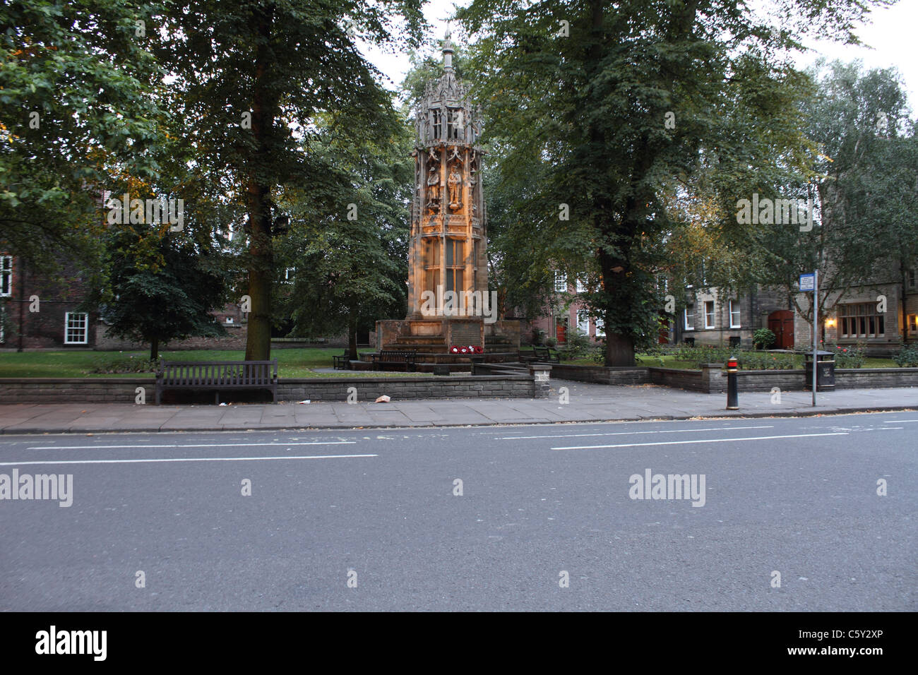 Empty street York city centre Foto Stock