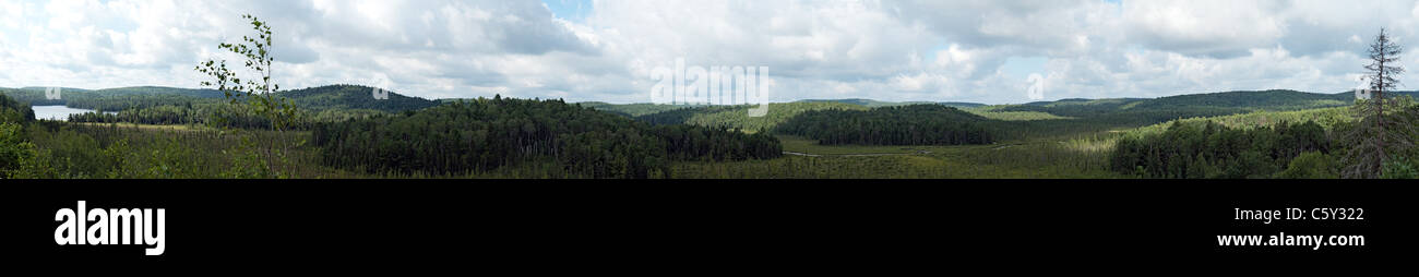Lago, fiume, foresta paesaggio panorama a Algonquin Park in Ontario Canada Foto Stock
