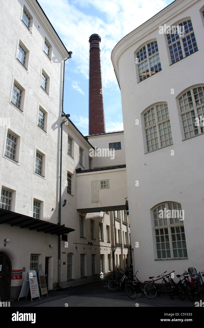 Vecchi edifici in fabbrica al distretto di Finlayson Tampere, Finlandia Foto Stock