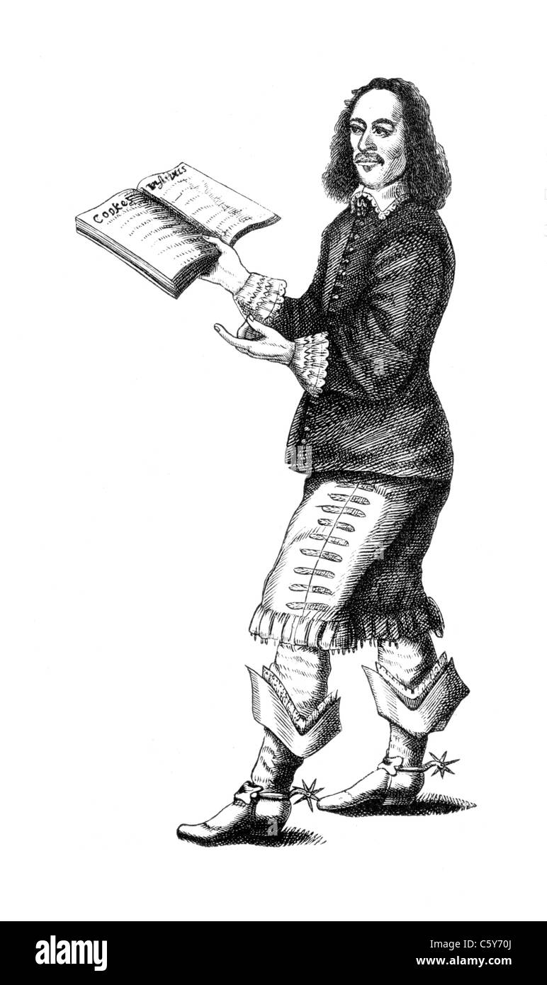 John Lilburne (1614 - 1657), attivista per i diritti umani, Puritan e Quaker ; in bianco e nero illustrazione; Foto Stock