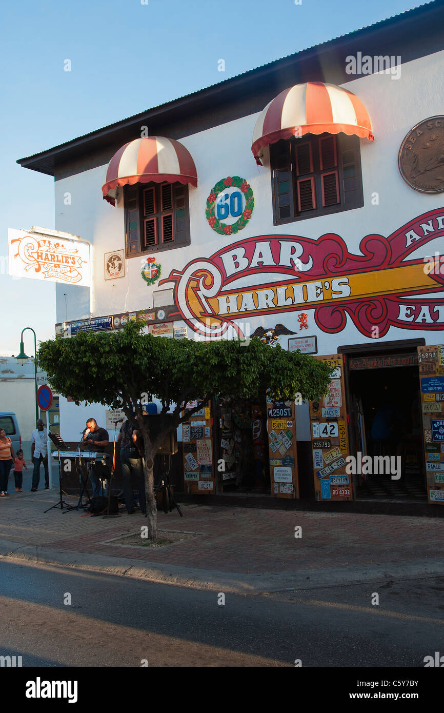 Charlie's Bar e ristorante, San Nicolas, Aruba, Antille olandesi Foto Stock