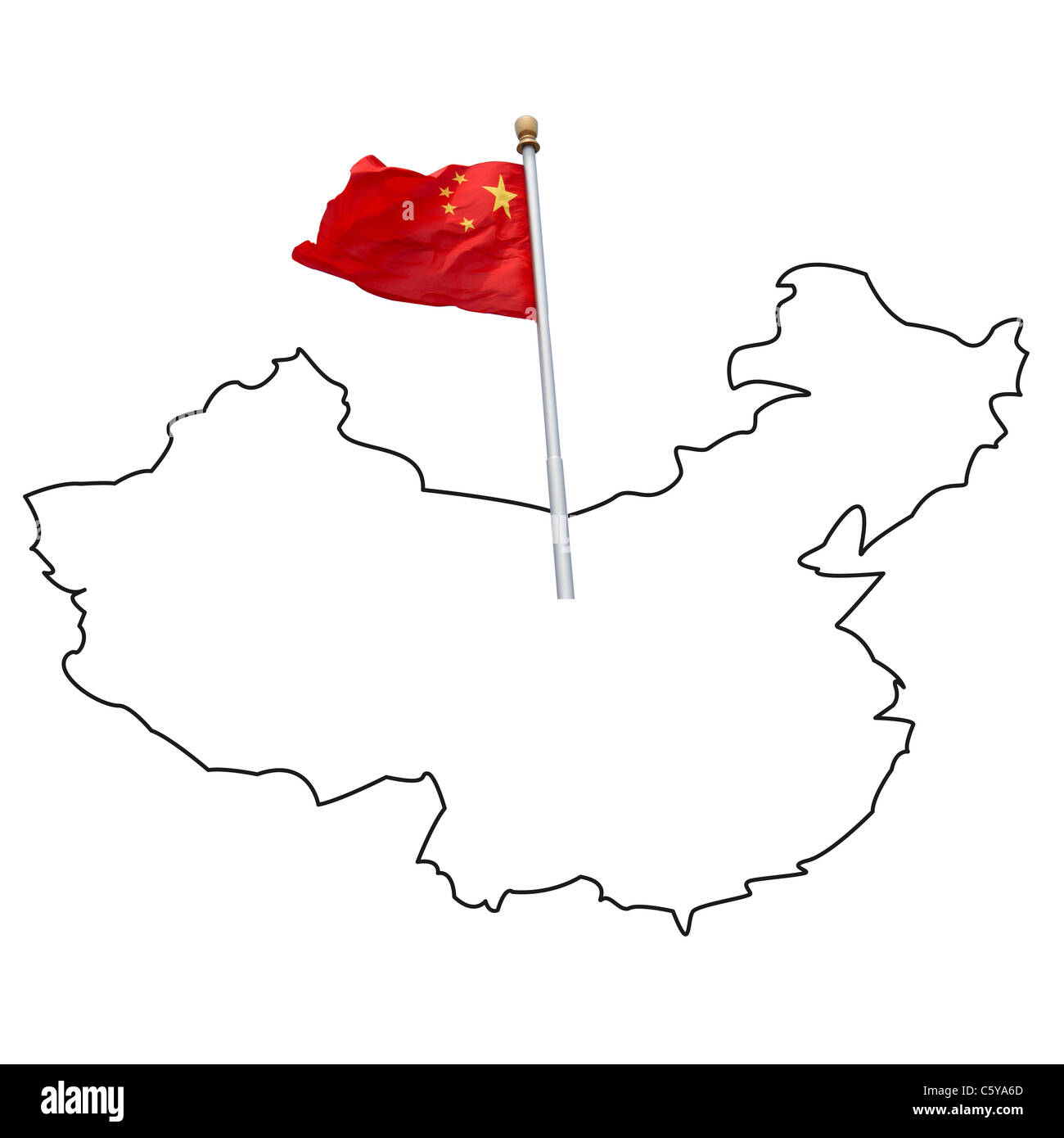 Cina Paese concetto isolato su bianco Foto Stock