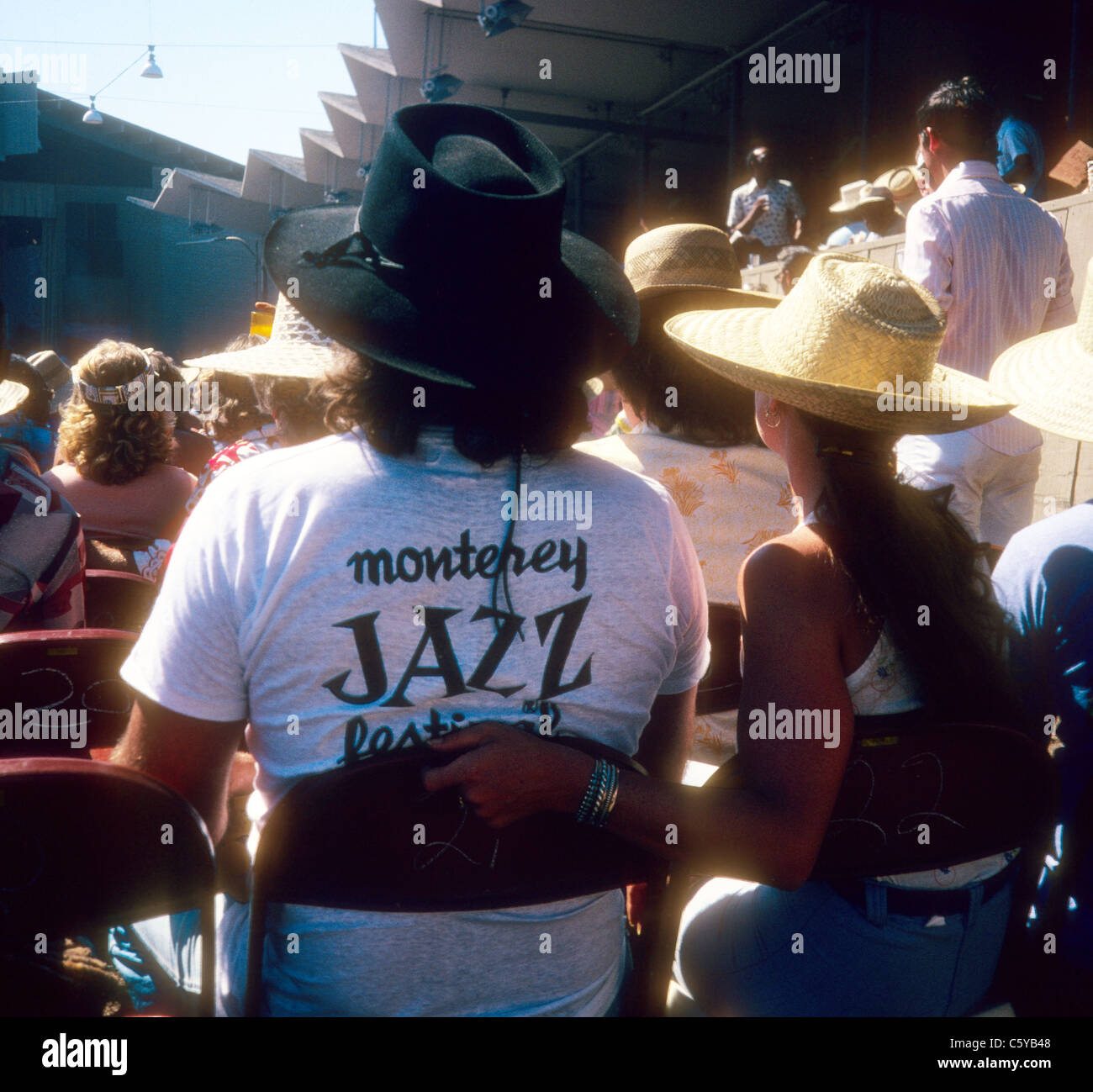 Scene di folla 1976 Monterey Jazz Festival california settembre Foto Stock