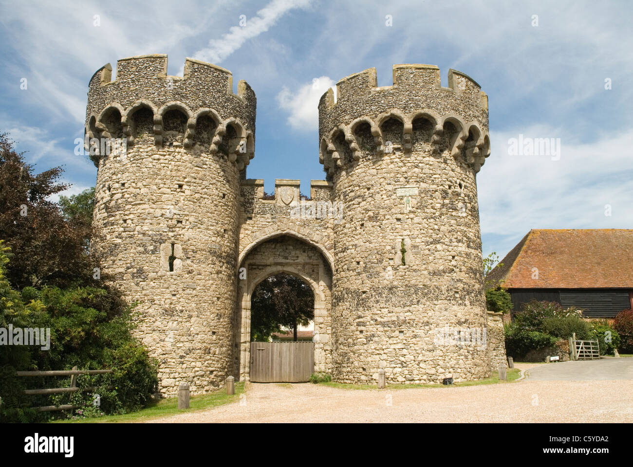 Castello di raffreddamento. Il sistema di raffreddamento. Hoo Peninsular Kent England. Ingresso alla casa privata di Jools Holland.HOMER SYKES Foto Stock