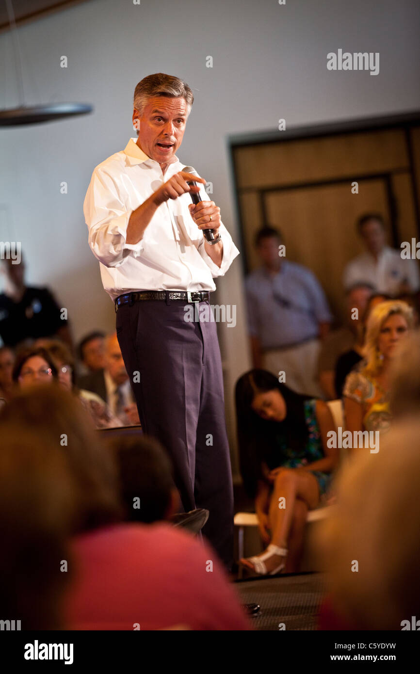 GOP candidato presidenziale Jon Huntsman campagne in Charleston, Sc Foto Stock