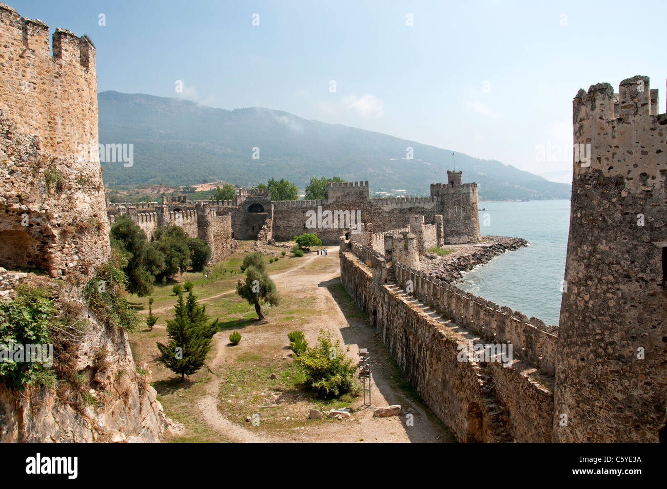 Il castello di Mamure Turchia castello medievale in Anamur distretto di Mersin Provincia Foto Stock
