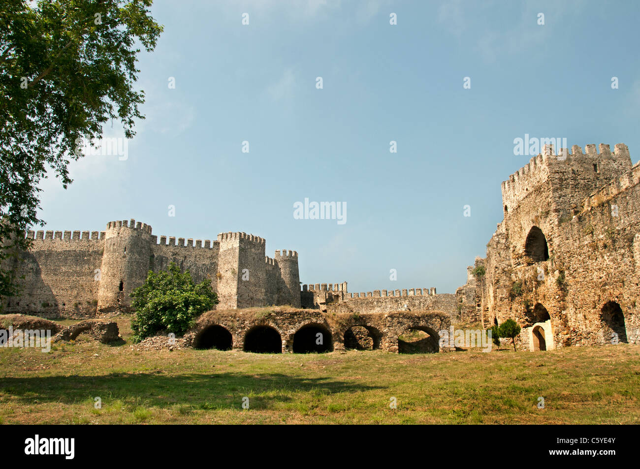 Il castello di Mamure Turchia castello medievale in Anamur distretto di Mersin Provinc Foto Stock