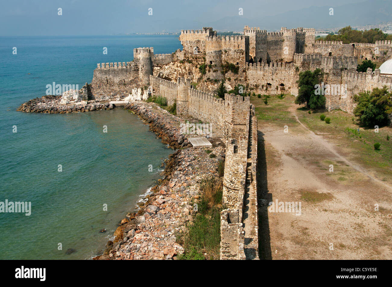 Il castello di Mamure Turchia castello medievale in Anamur distretto di Mersin Provincia Foto Stock