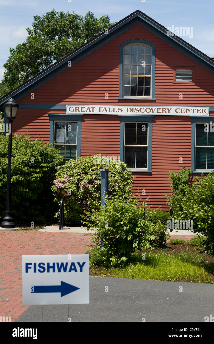 Il Great Falls Discovery Center, un centro di istruzione in tornitori cade ha informazioni sulla migrazione di pesce e di natura locale. Foto Stock