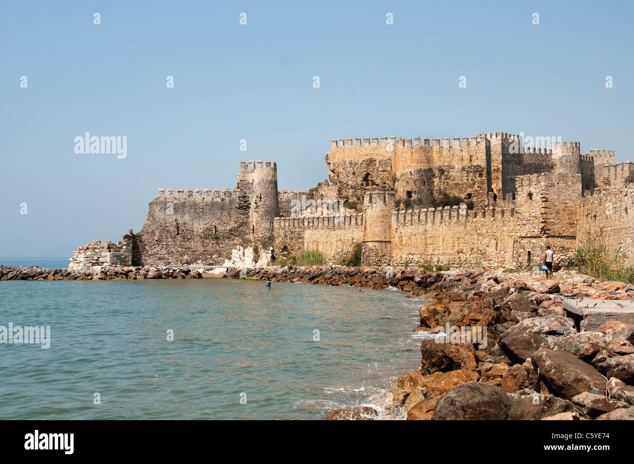 Il castello di Mamure Turchia castello medievale in Anamur distretto di Mersin Provincia Foto Stock