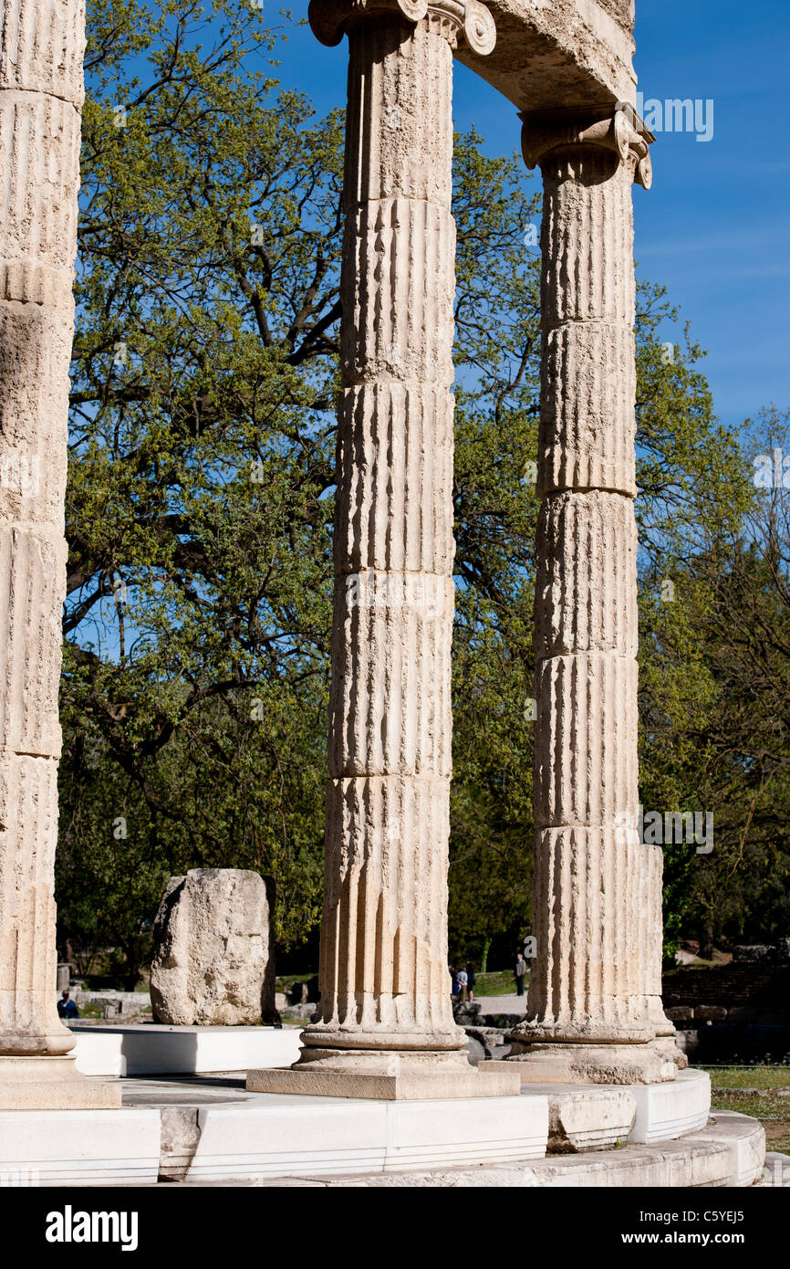 Olimpia antica,casa in Grecia i giochi 776 BC,sito archeologico e museo,palestra,Palaestra,Wrestling scuola,Katakolon,Grecia Foto Stock