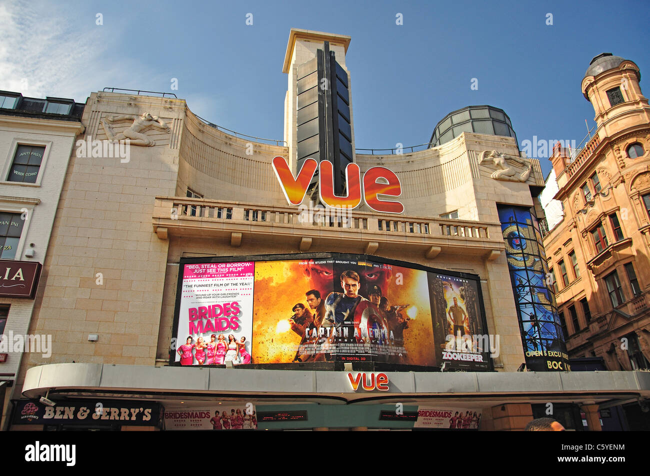 Vue Cinema, Leicester Square, il West End e la City of Westminster, Greater London, England, Regno Unito Foto Stock
