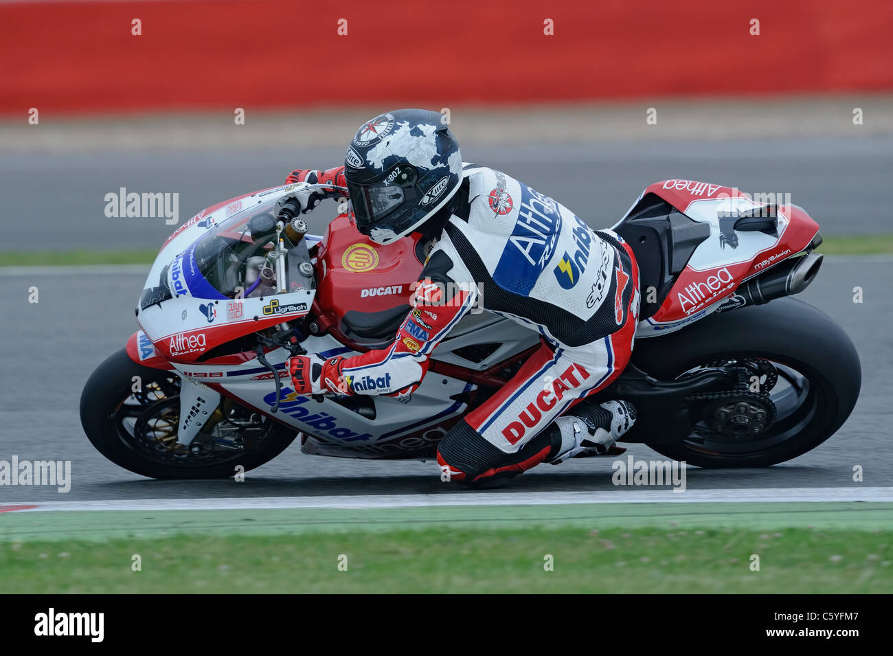 Carlos Checa con la Ducati nel mondiale Superbike Foto Stock