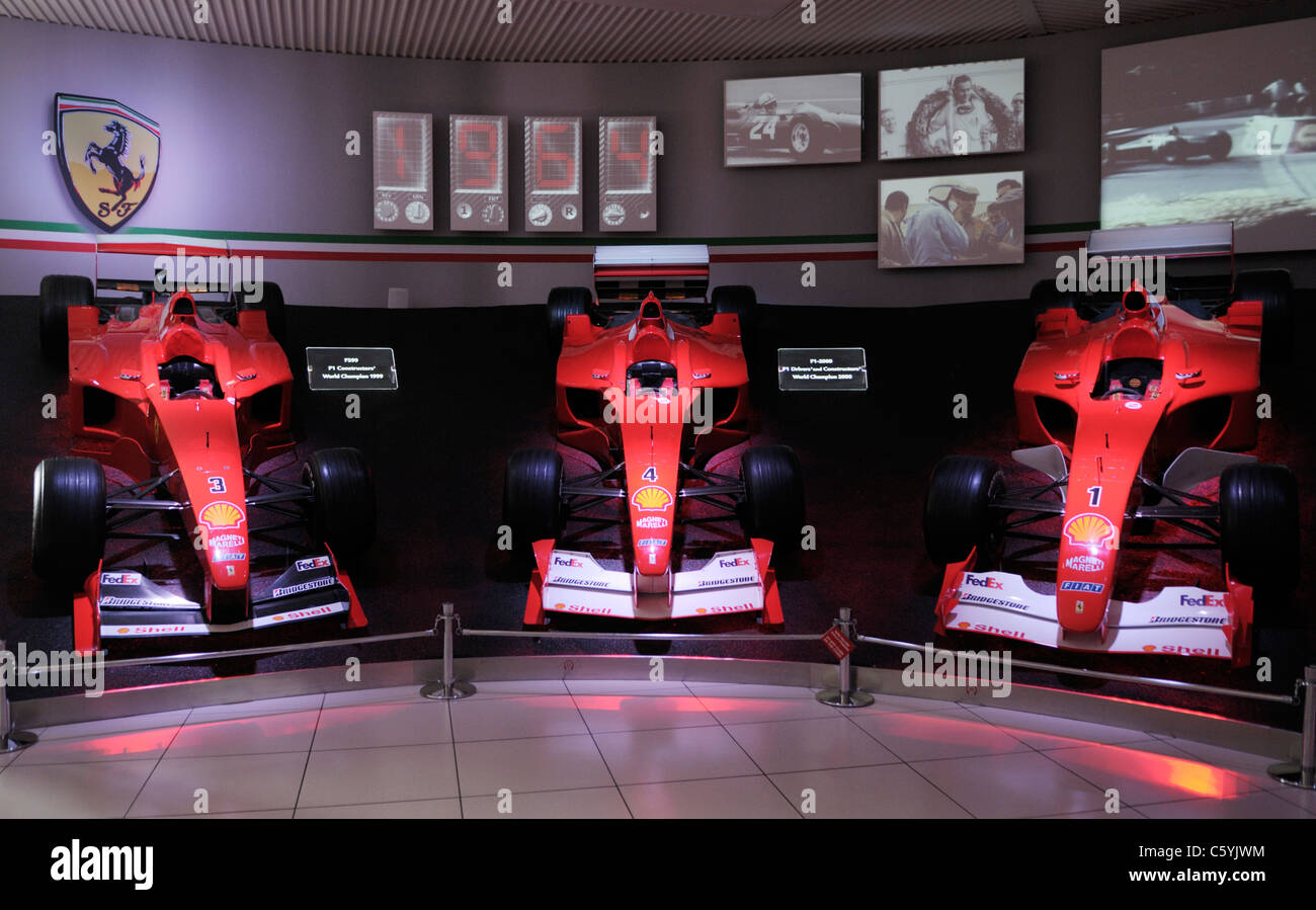 Ferrari F1 display, Museo Ferrari (Galleria Ferrari), Maranello, Italia Foto Stock