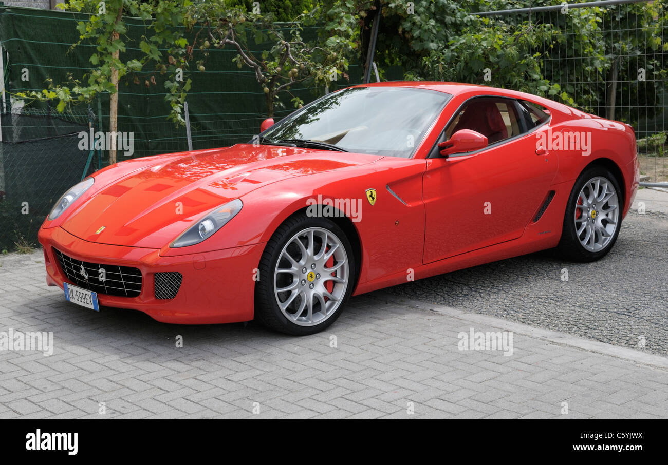 Rosso Ferrari 599 GTB, Italia Foto Stock