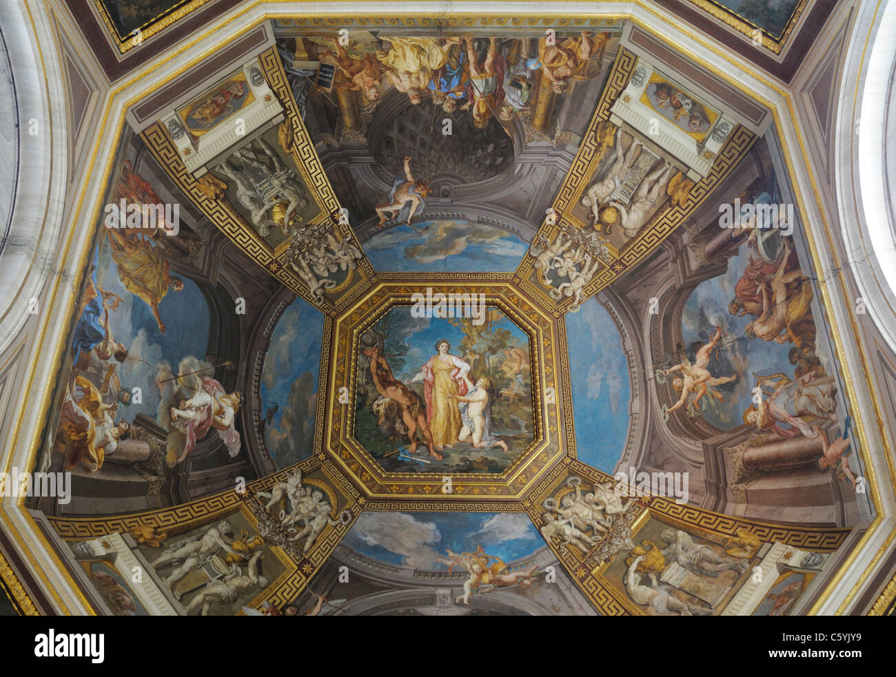 Soffitto dipinto, Museo del Vaticano Foto Stock