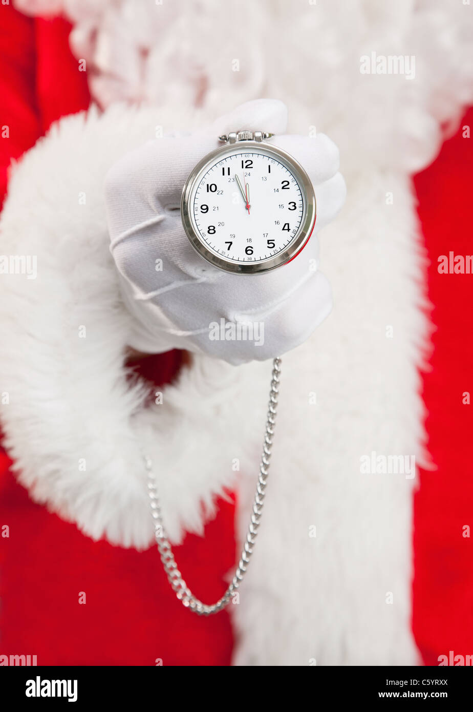 Babbo Natale azienda orologio da tasca Foto Stock