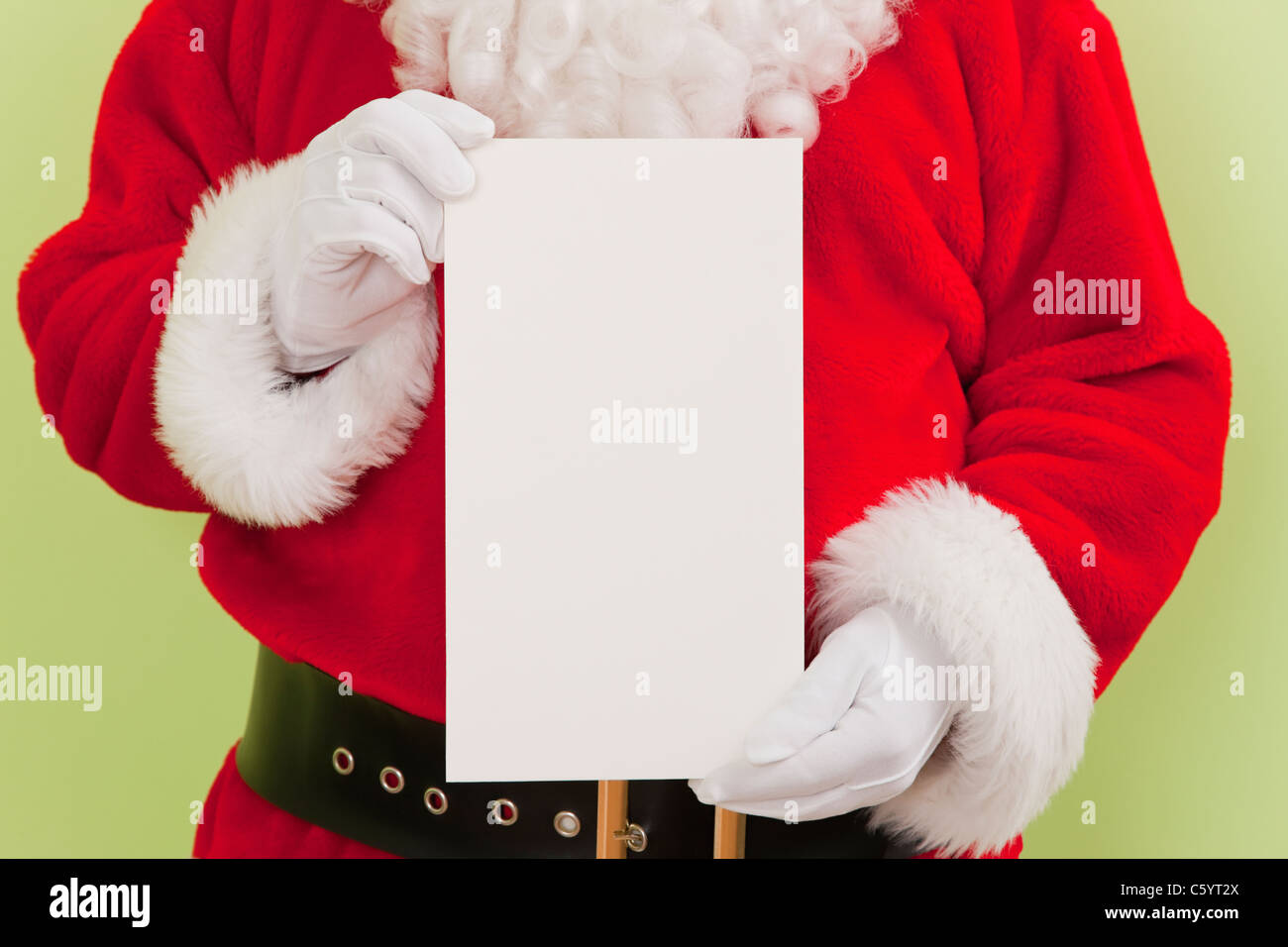 Babbo Natale azienda lettera vuota Foto Stock