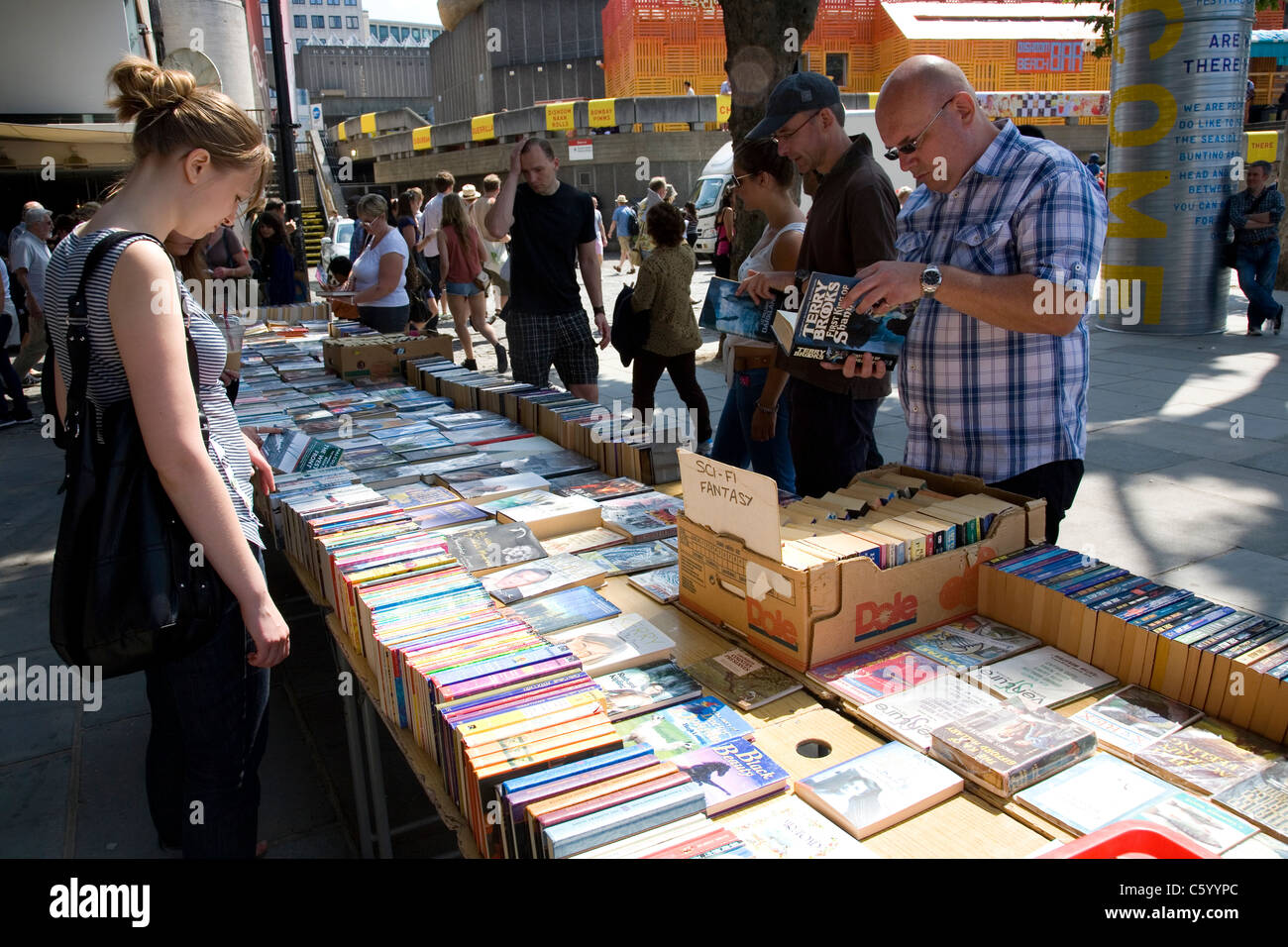 Di seconda mano Book Fair al South Bank Foto Stock