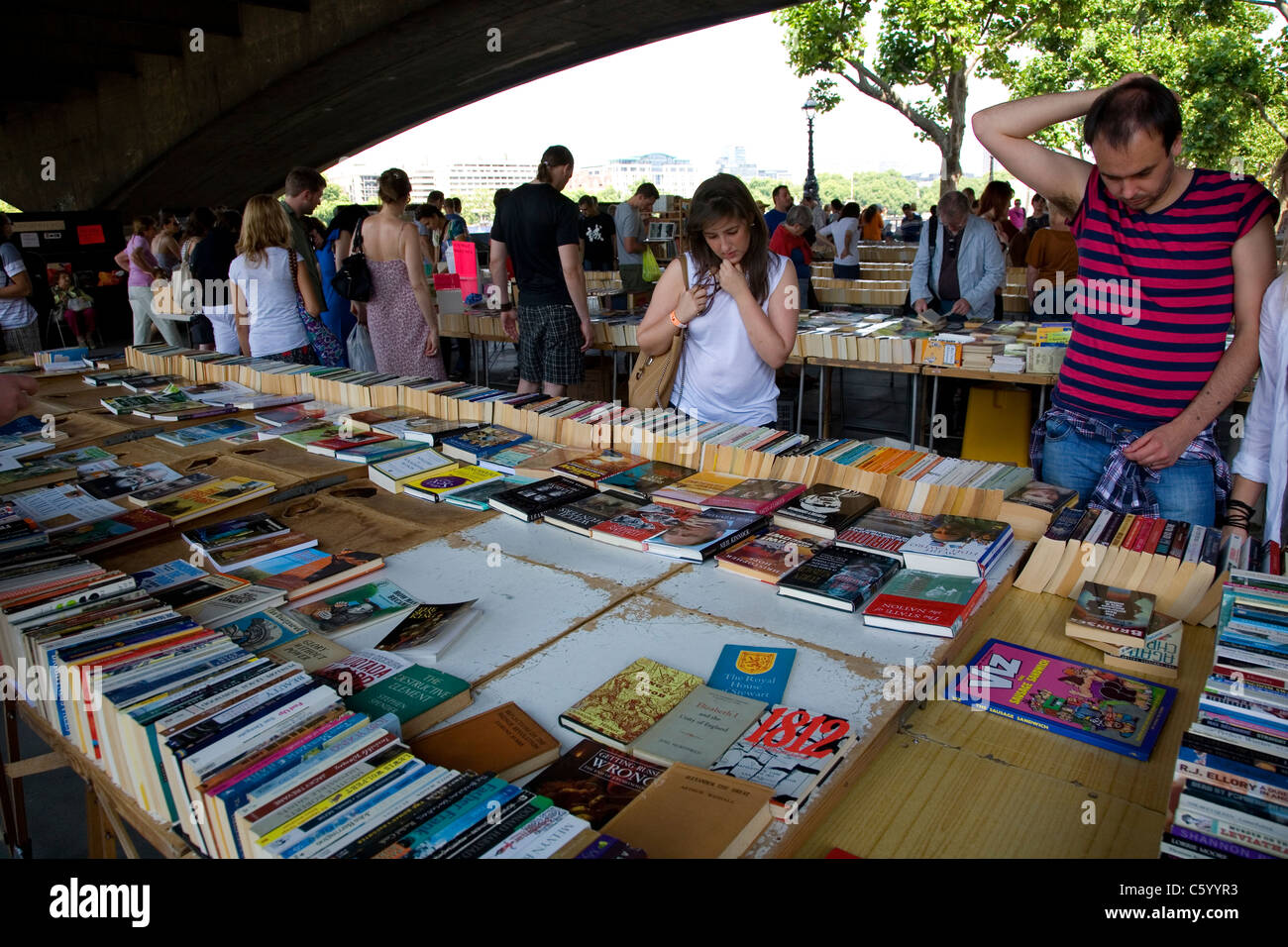 Di seconda mano Book Fair al South Bank Foto Stock