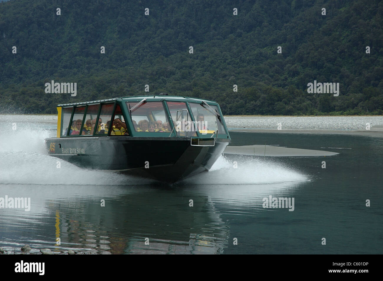 Jet Boat,Haast Fiume,safari,Nuova Zelanda Foto Stock