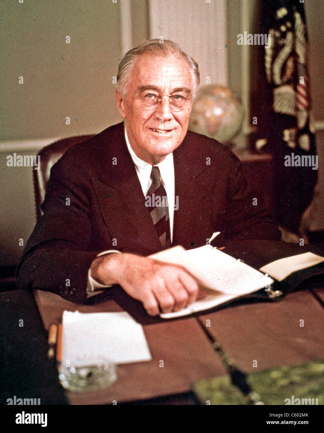 FRANKLIN D ROOSEVELT (1882-1945) come trentaduesimo Presidente degli Stati Uniti d'America nel 1942 Foto Stock