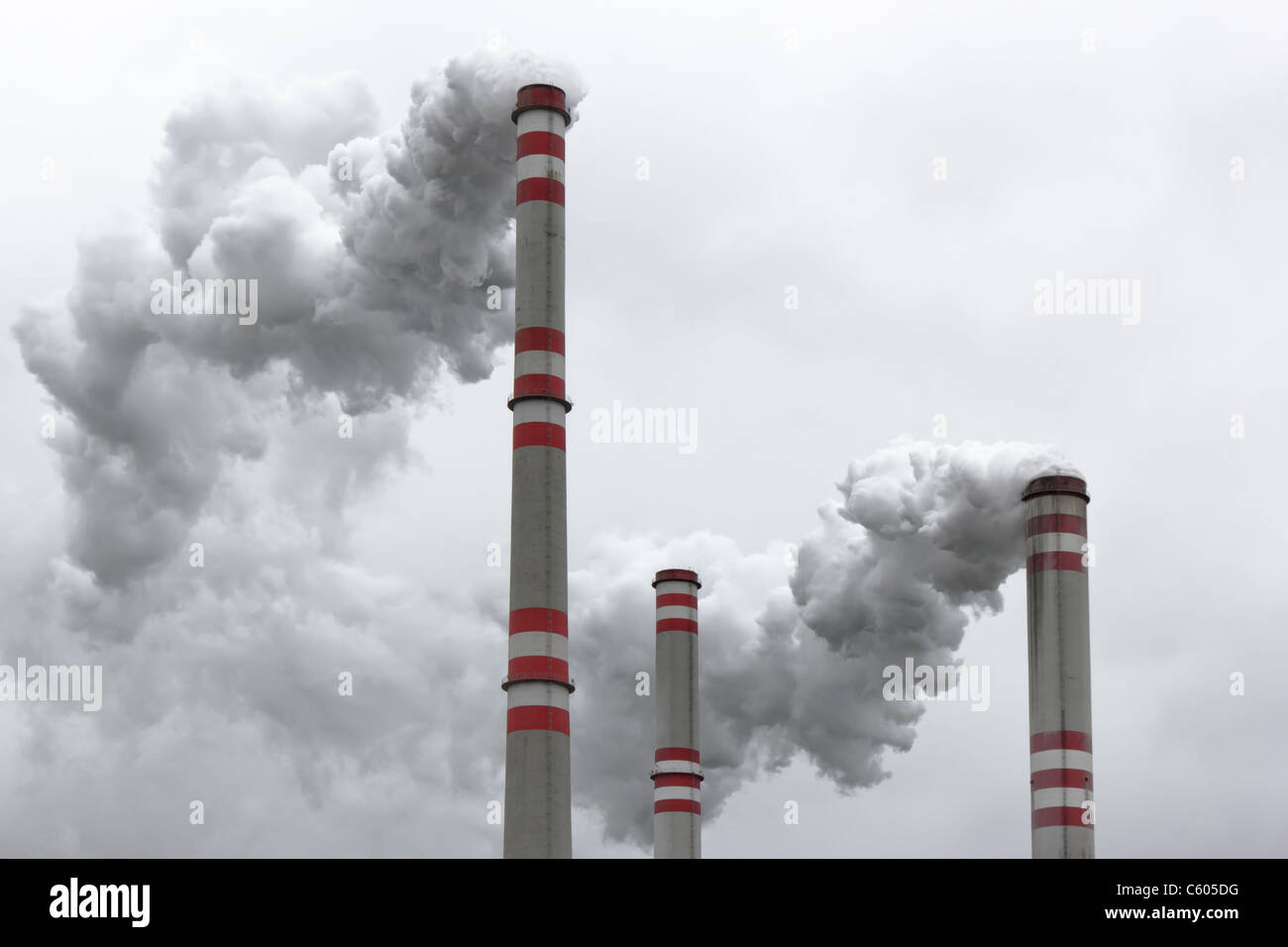 Inquinamento atmosferico da centrali a carbone vegetale Foto Stock