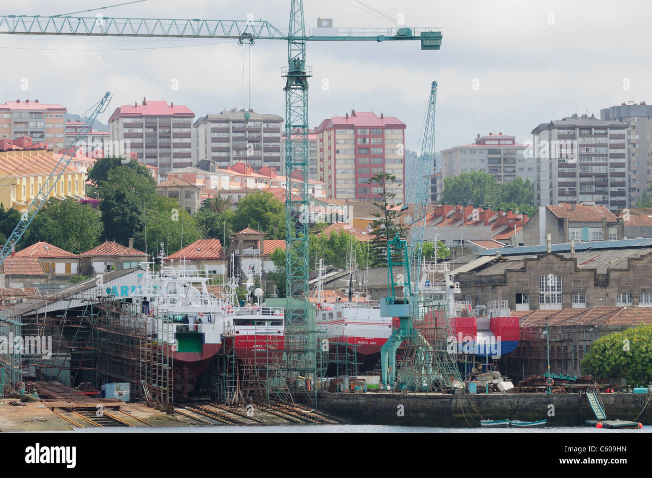 Cantieri navali. Vigo, Spagna Foto Stock