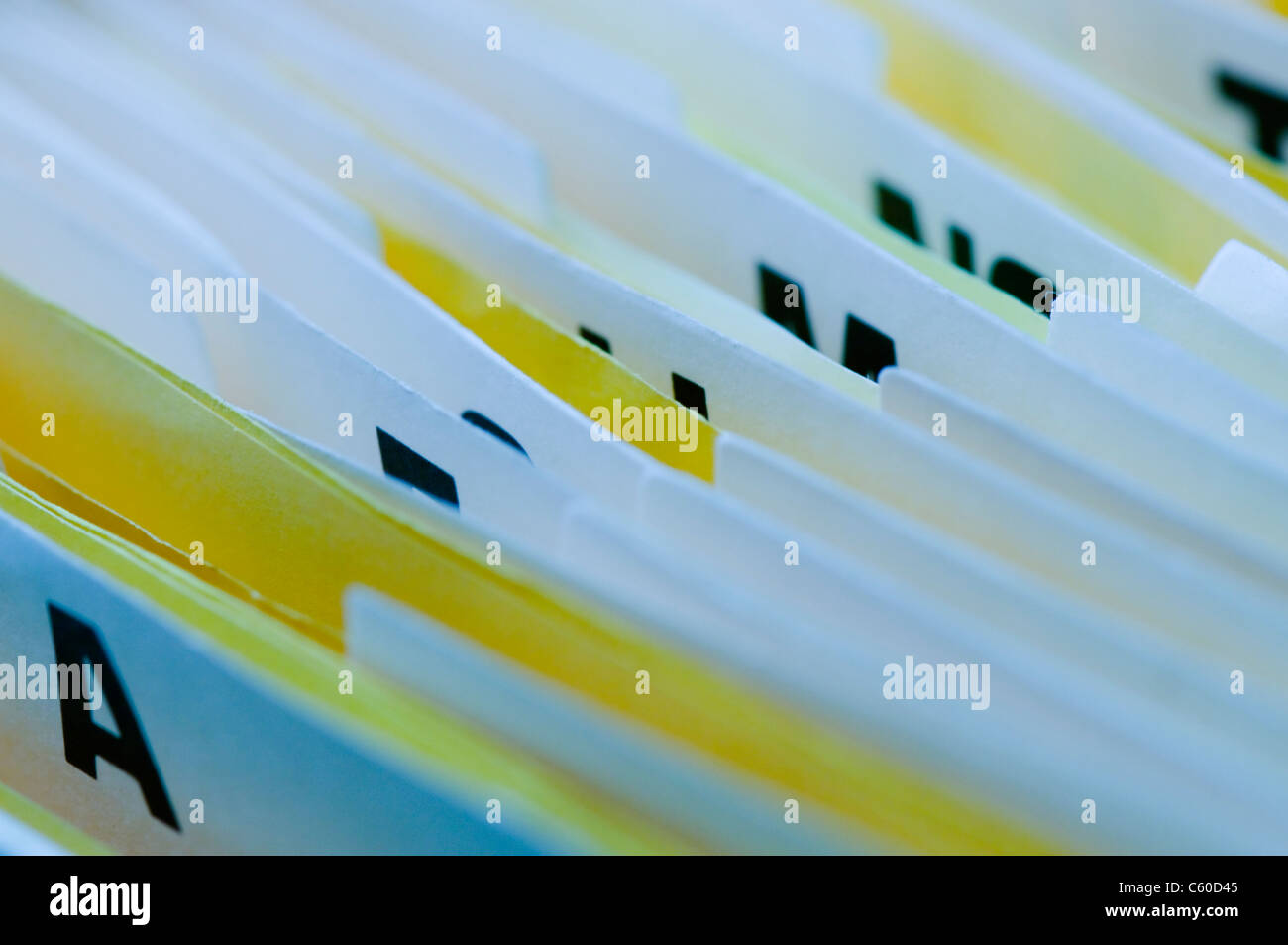 File indice schede Foto Stock