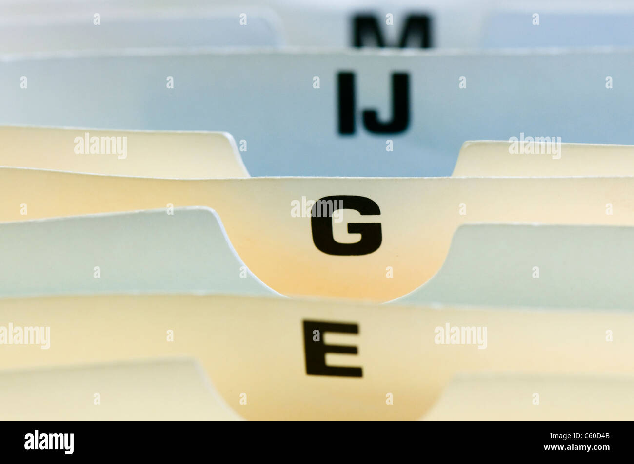 File indice schede Foto Stock