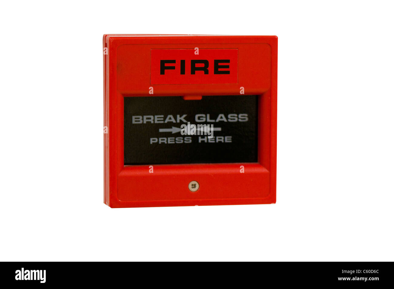 Fire rottura vetro allarme pulsante sulla parete Foto Stock