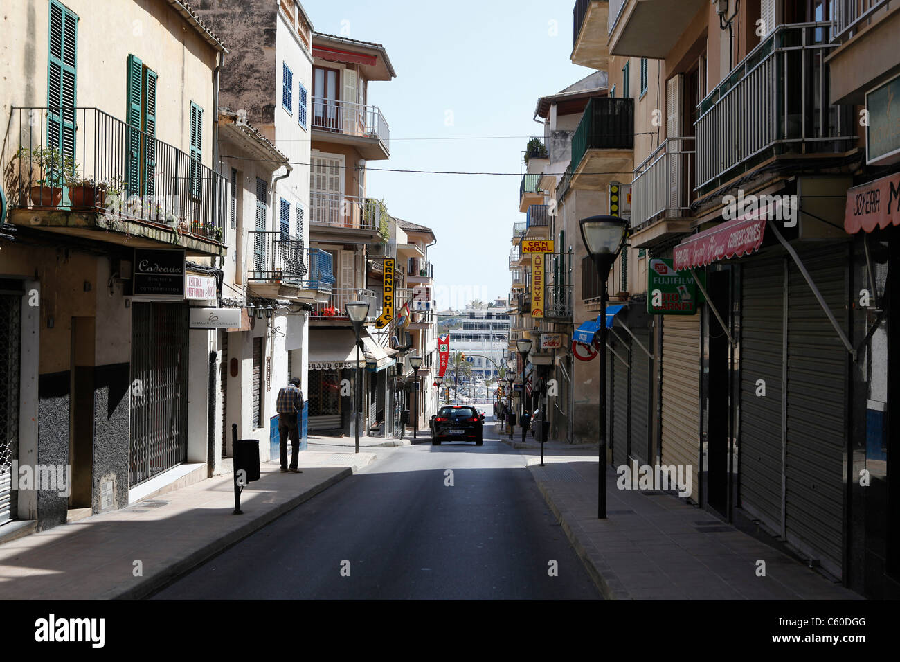 Street in Porto Cristo, Mallorca,Spagna Foto Stock