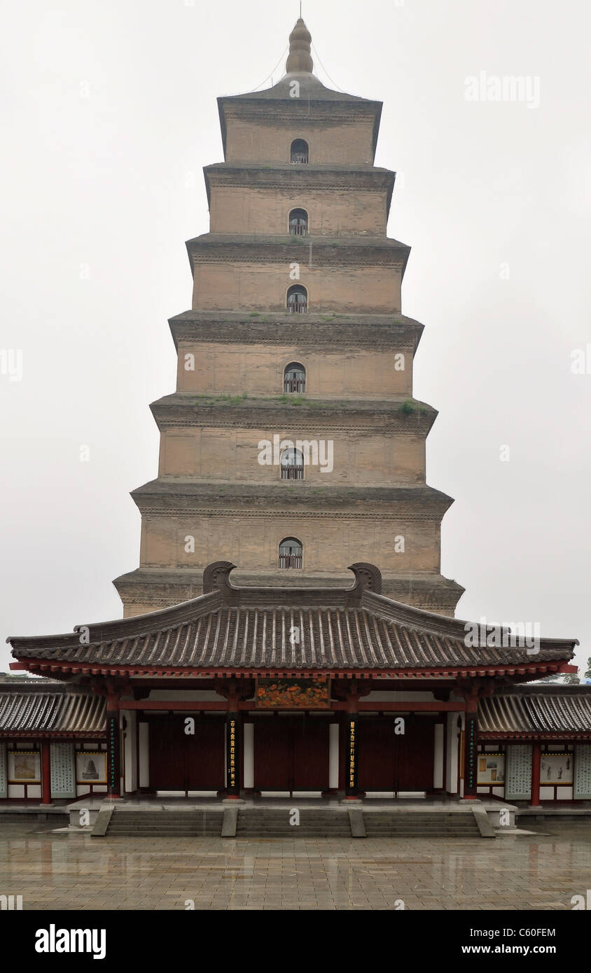 Immagine della famosa xian pagoda in un giorno di pioggia Foto Stock