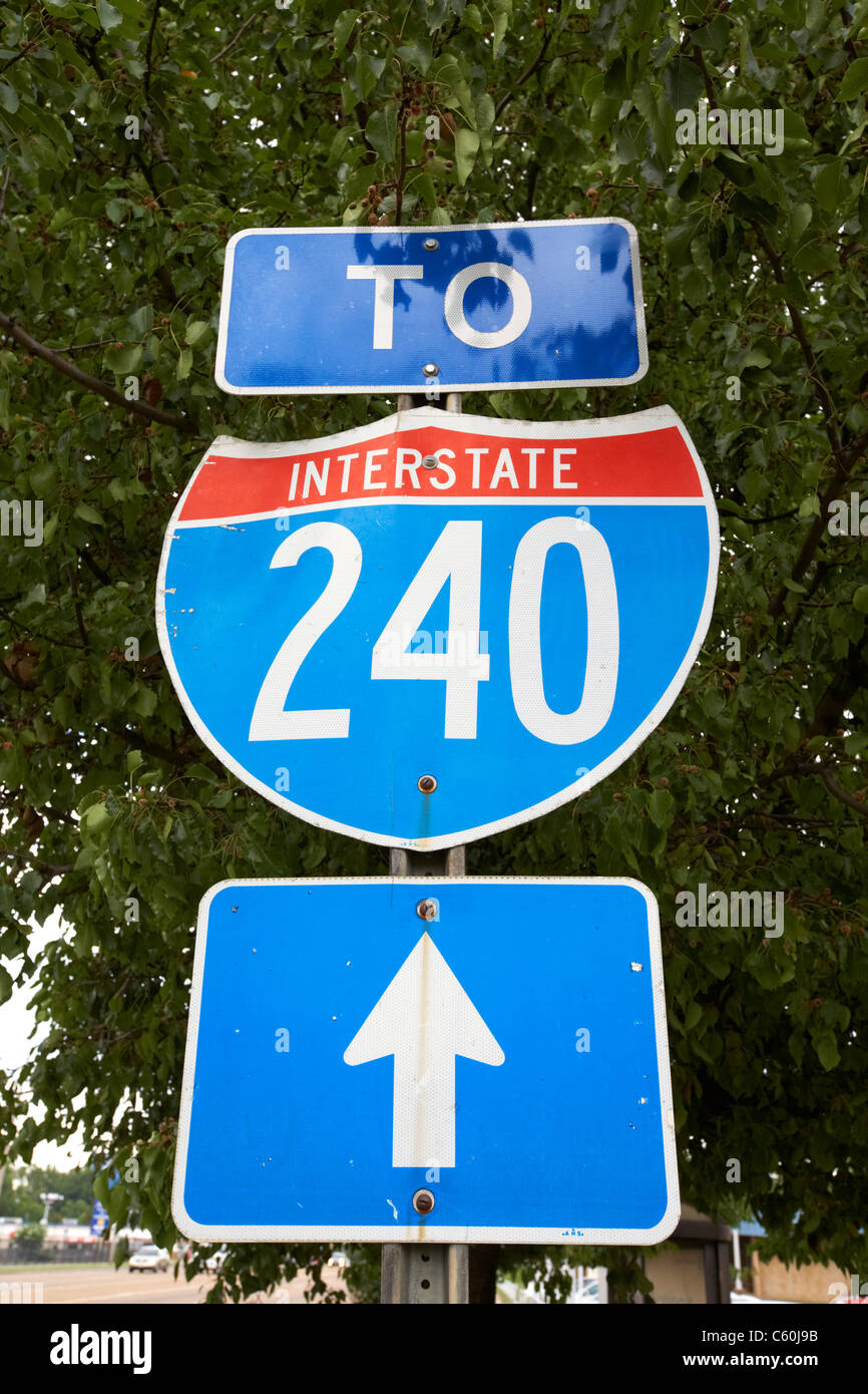 Segno per la Interstate 240 in Memphis, Tennessee, Stati Uniti d'America Foto Stock