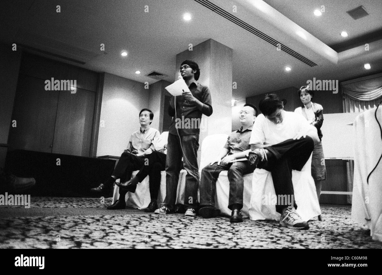 Palay seelan parlando a Singapore il partito democratico incontro, Singapore Foto Stock