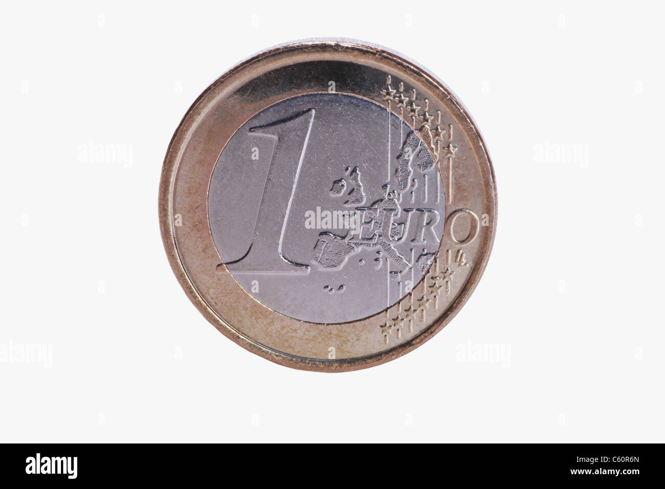 Detailansicht einer 1-Euro-Münze | Dettaglio foto di un 1-Euro-Coin Foto Stock