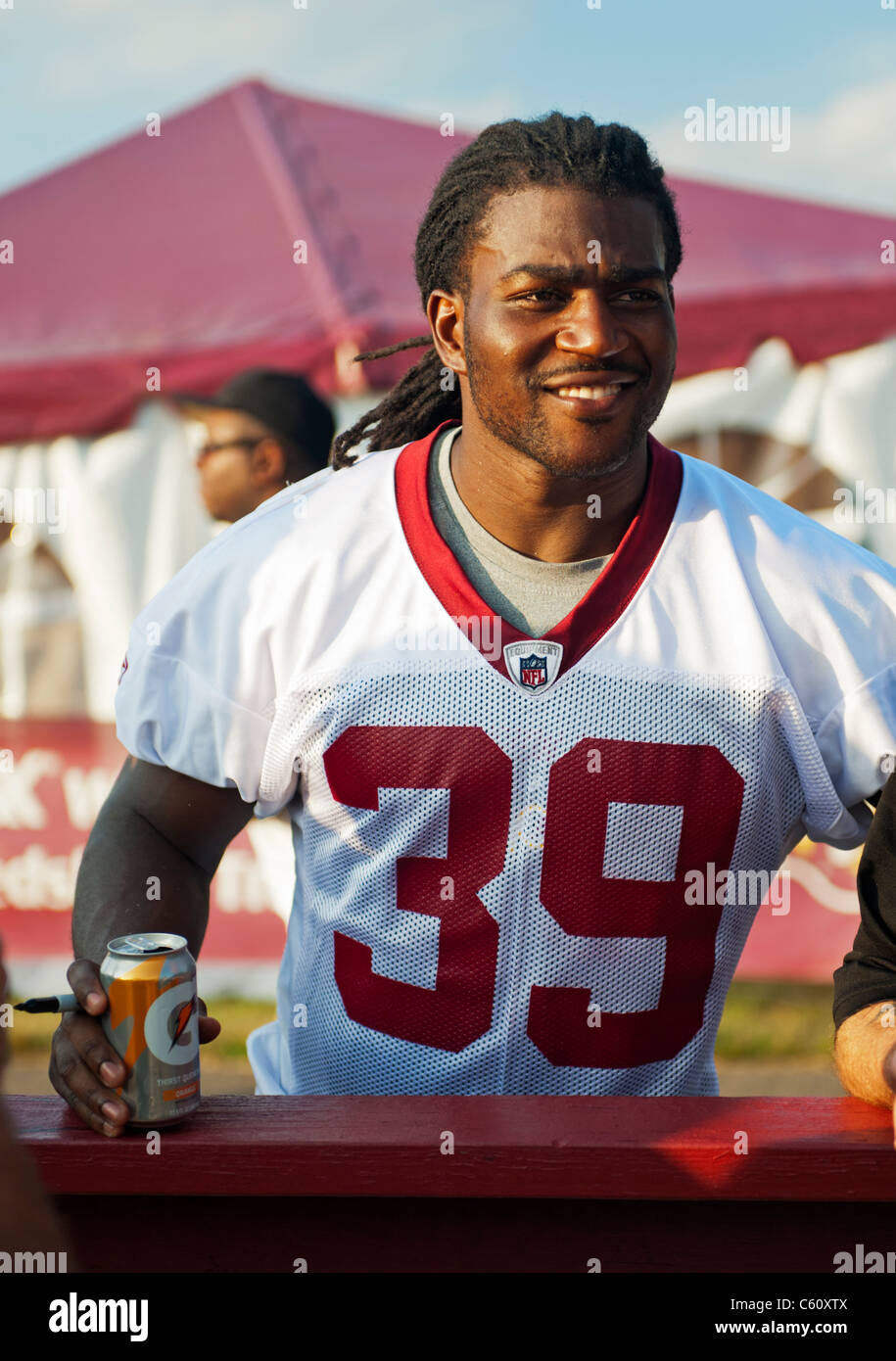 Washington Redskins running back, Tim Hightower a Redskins Park 2011. Foto Stock