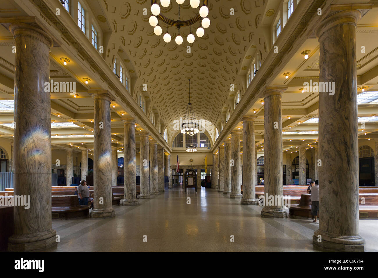 Interno di stile rinascimentale italiano stazione ferroviaria in Utica New York Foto Stock