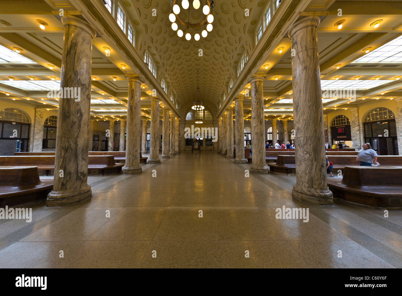 Interno di stile rinascimentale italiano stazione ferroviaria in Utica New York Foto Stock