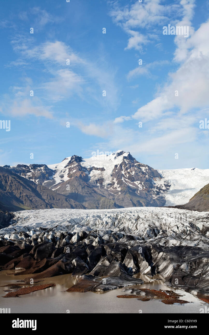 Il ghiacciaio Vatnajokull, Skaftafell, Islanda Foto Stock