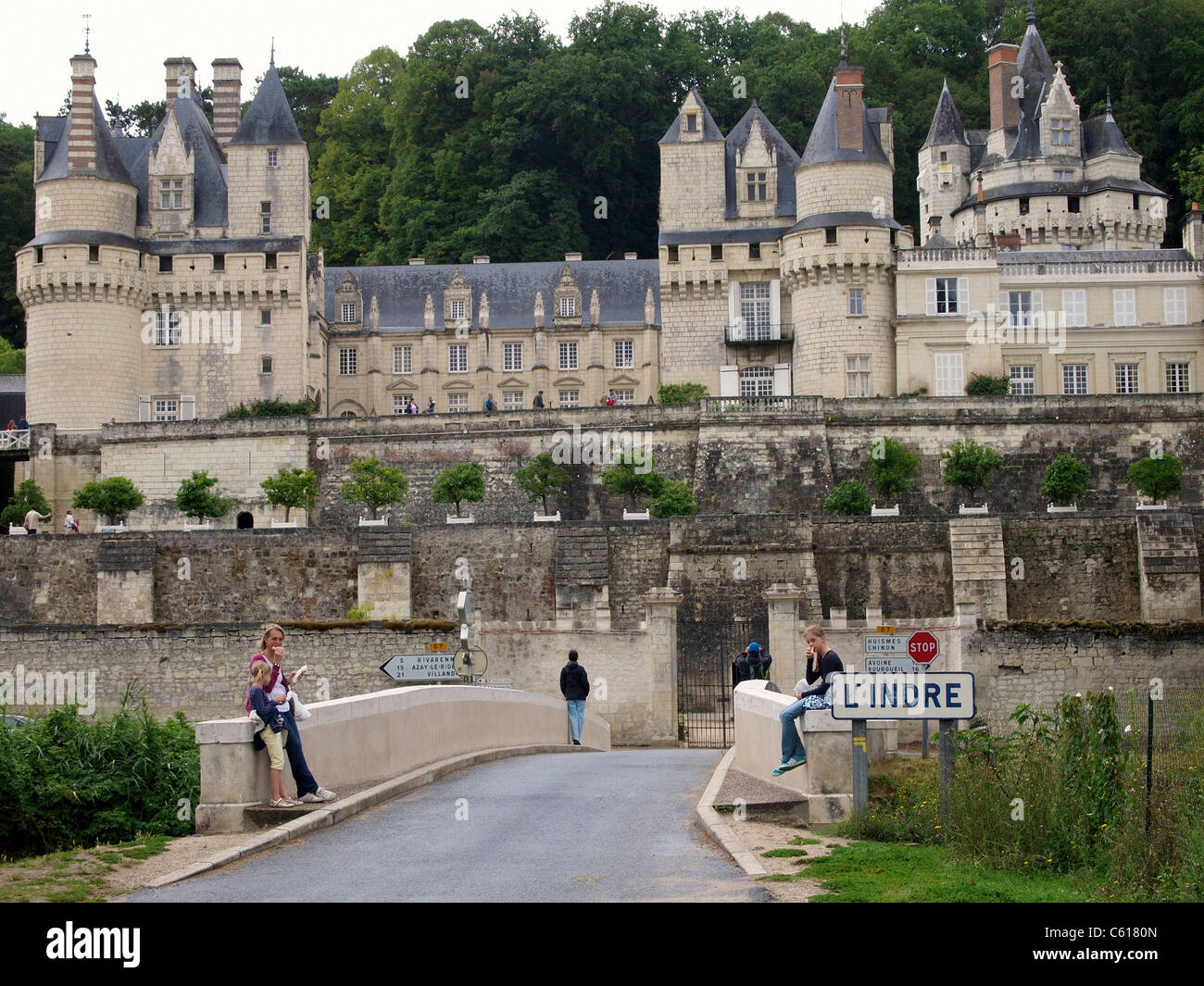 Chateau de Ussé nella Valle della Loira lungo il fiume Indre. Francia Foto Stock