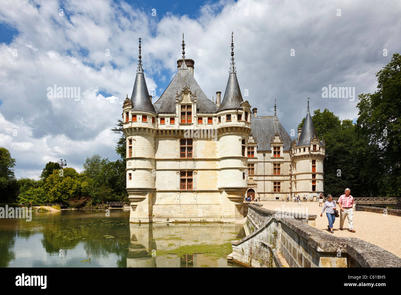 Il castello di Azay le Rideau, Indre et Loire, Francia, Europa Foto Stock