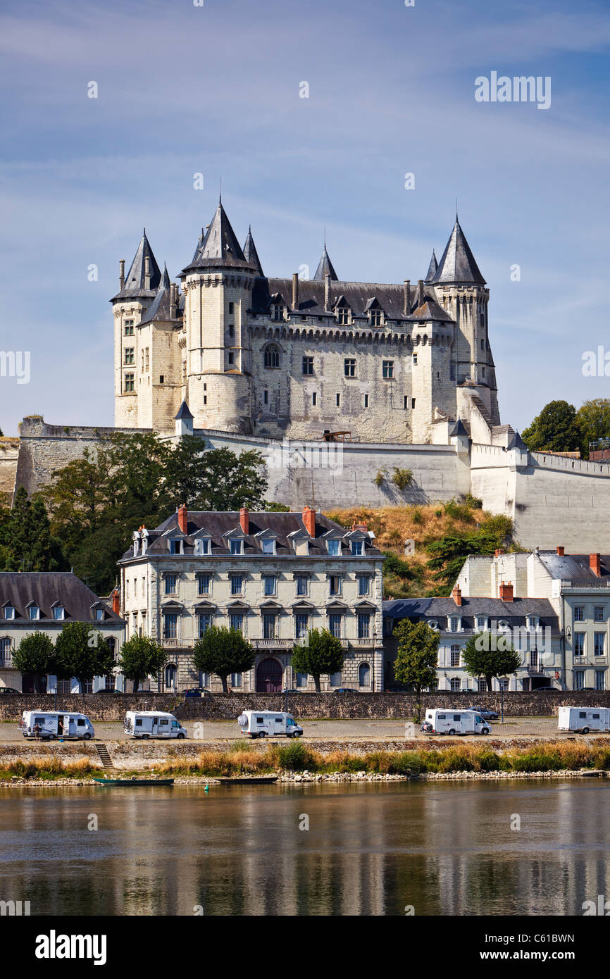 Francia, Valle della Loira: Castello di Saumur, Maine e Loira, Francia, Europa Foto Stock