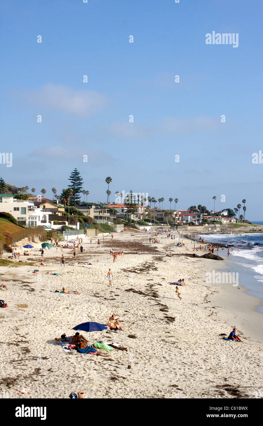 Attività sulla Strada Marina Beach a La Jolla, California Foto Stock