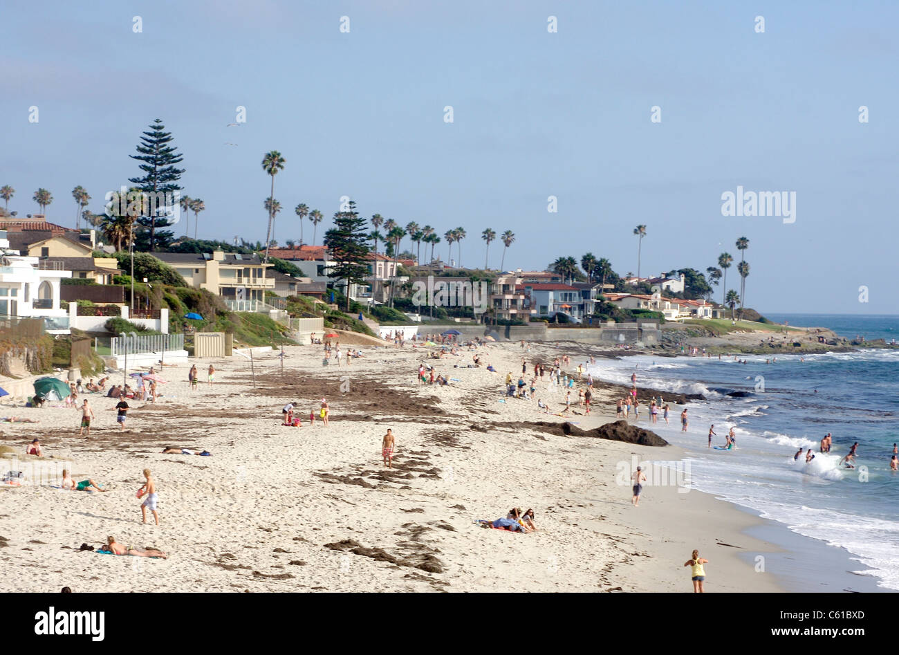 Attività sulla Strada Marina Beach a La Jolla, California Foto Stock